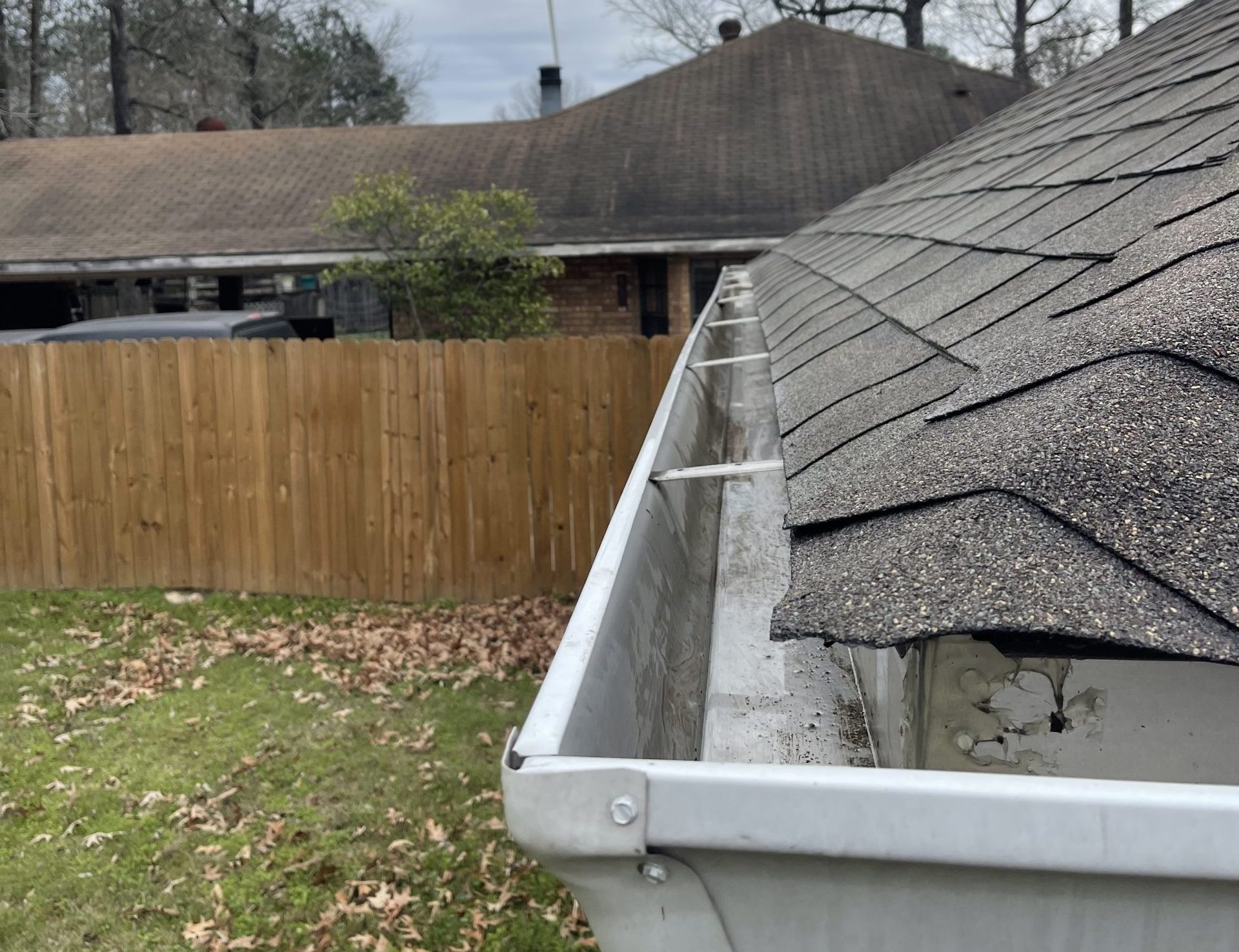 Clean gutter after professional gutter cleaning
