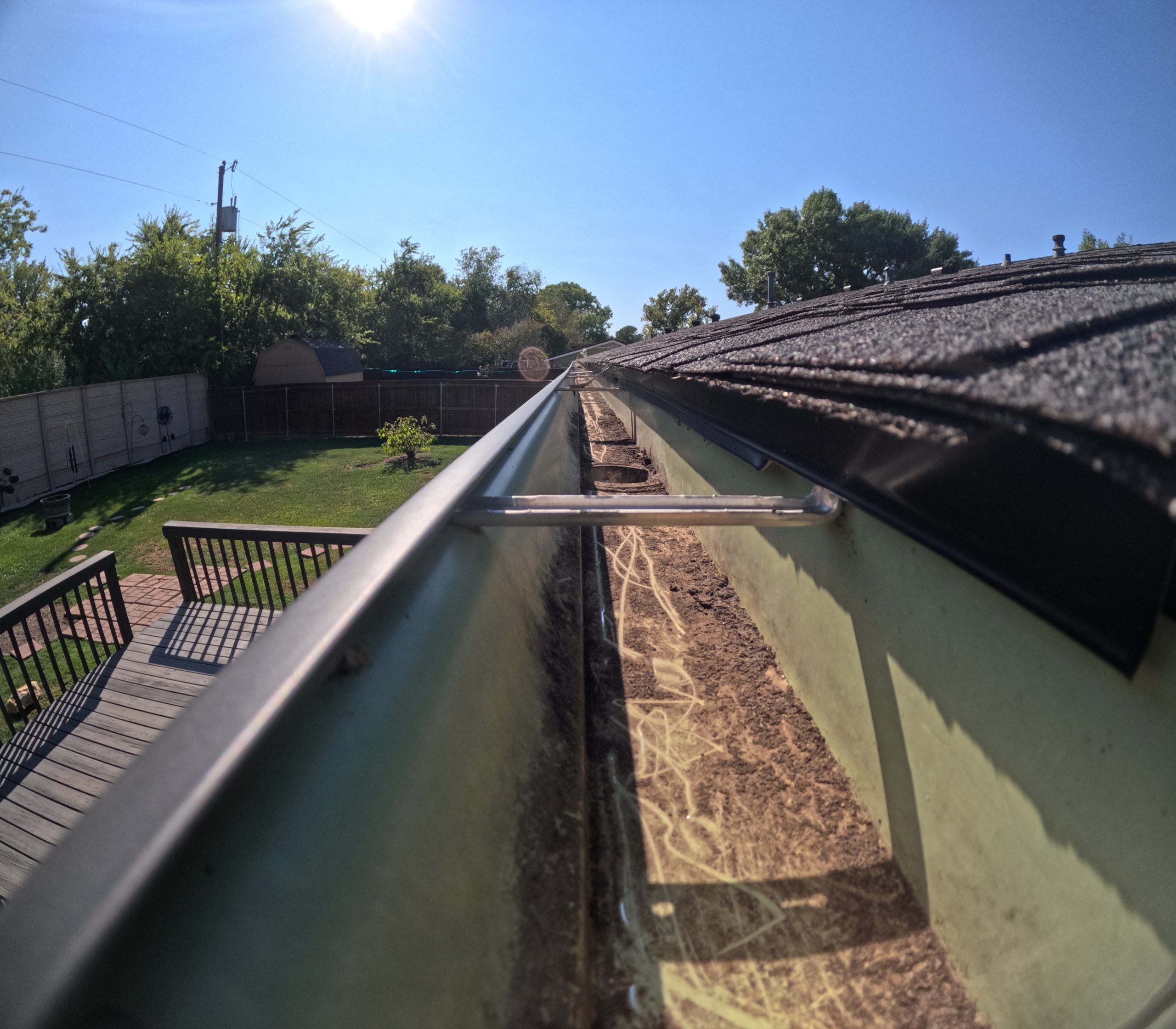Clean gutter after professional cleaning