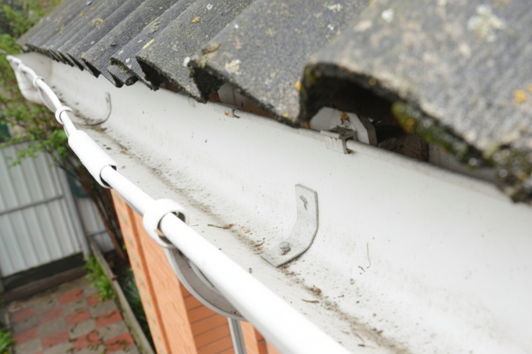 Clean gutter after professional gutter cleaning